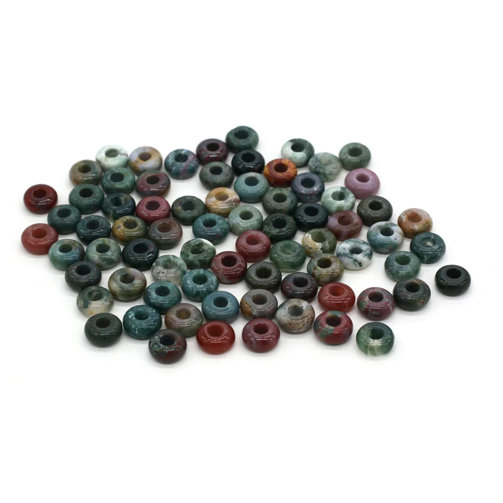 Großhandel 100 Stück Natursteinperlen, großes Loch, Abacus-Form, Agts-Steinperlen für die Herstellung von Schmuck, Halsketten, Loch 4 mm, Größe 5 x 10 mm – Detail 6