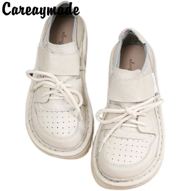 

Careaymade-Genuine leather muffin shoes comfortable thick bottom lace ugly cute shoes casual student women's shoes single shoes