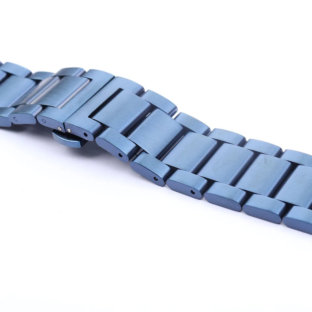 Blue Stainless Steel Link Bracelet Band for Smart Watch Series 6 SE 5 4 3 40mm 44mm For iwatch 6 5 Watchbands Straps Replacement