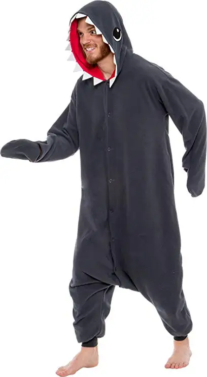 

Kigurumi Adult Pyjama Cosplay Costume Gray Shark Onesie Lemur Sleepwear Homewear Unisex Pajamas Party Clothing For Women Man
