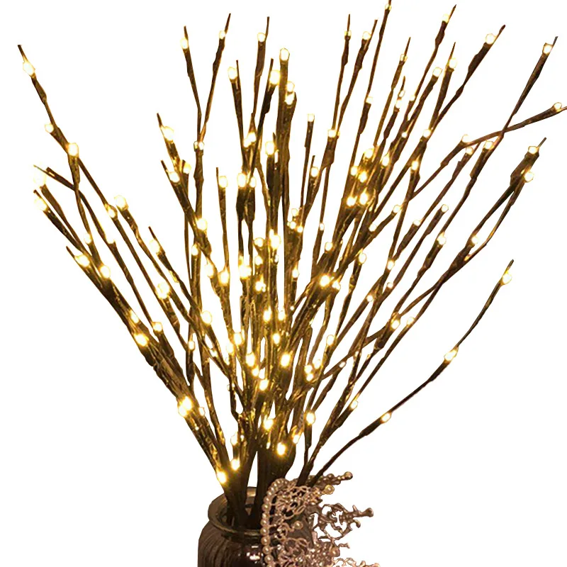 20 Bulbs LED Willow Branch Lights 77cm Vase Filler Willow Twig Home Christmas Party Garden Decoration Wedding Decorative Lights