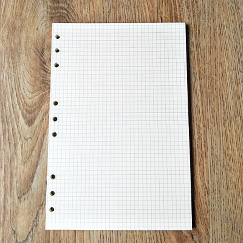A5 A6 A7 Loose Leaf Notebook Paper Inner Page Diary Weekly Monthly Planner Holes Paper Refill Line Grid Blank Paper Refills