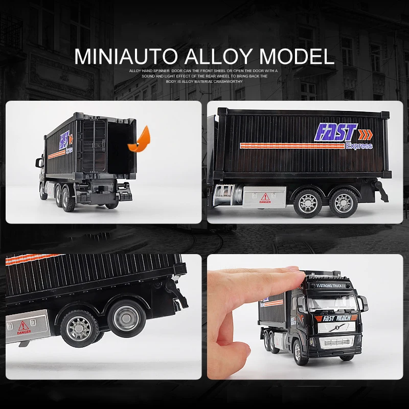 1:32 simulation container truck inertia transport vehicle engineering vehicle children\'s toy car boy big truck pull back car