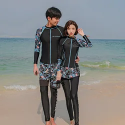 Women Men Full Body Swimsuit Stinger Suit UV Sun Protection Beachwear Plus Size M-5XL Long Sleeve Front Zip Swimming Shirt Pants