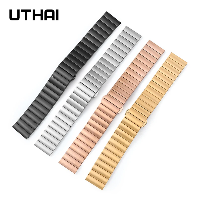 UTHAI P52 Smart Watch for Men Women Band Watchbands Stainless Steel Strap Quick spring bar For Samsung Galaxy Watch 4 Bracelets