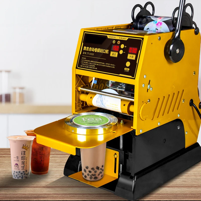 

Small Cup Sealing Machine Commercial Milk Tea Shop Semi-Automatic Beverage Soy Milk Cup Sealer 9/9.5cm Bubble tea Machine