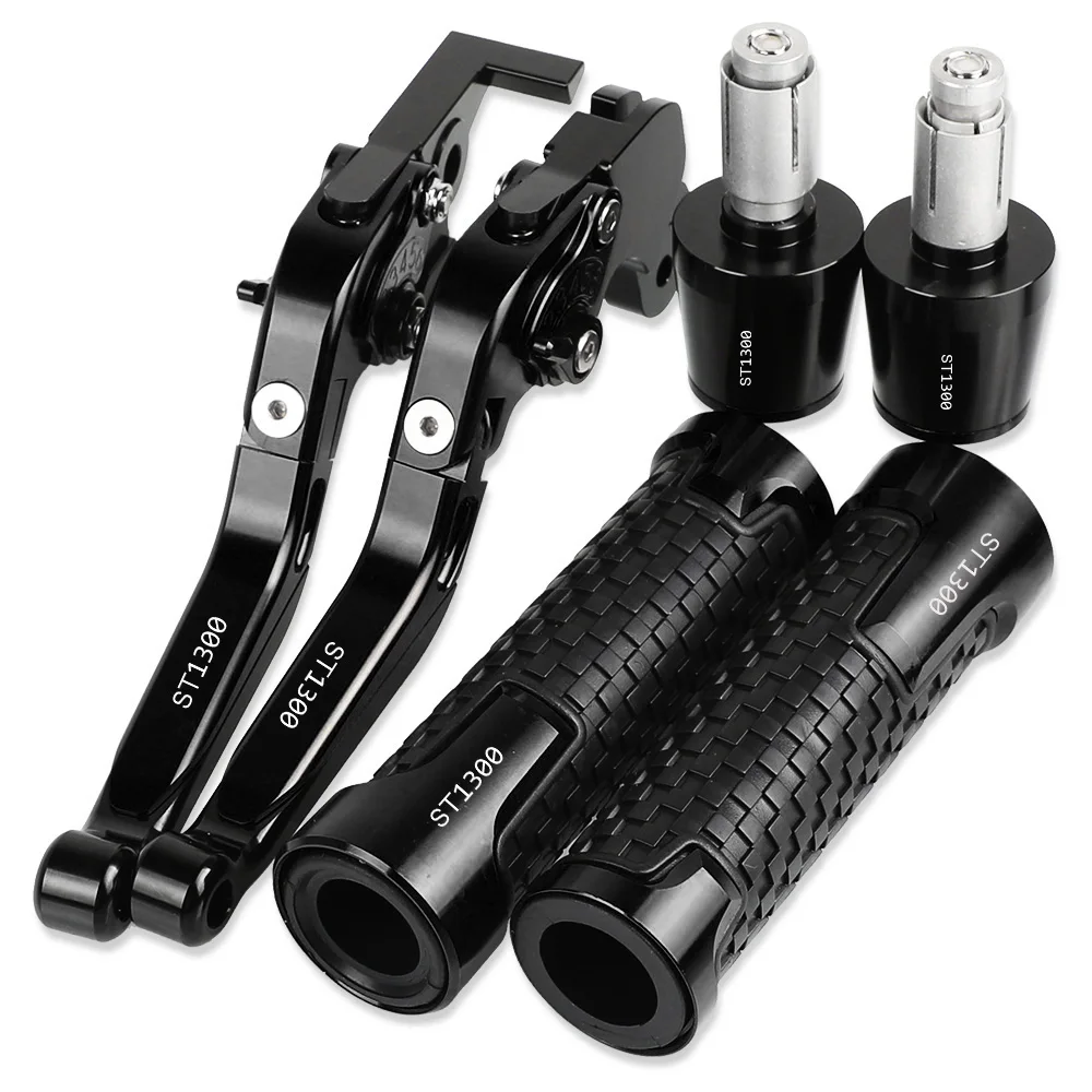 

ST1300 Motorcycle Aluminum Adjustable Brake Clutch Levers Handlebar Hand Grips ends For HONDA ST1300 2003 2004 2005 2006 2007