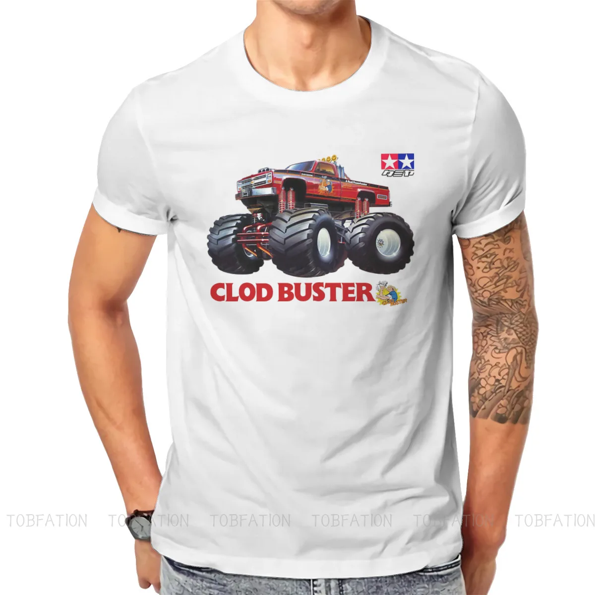 Clodbuster Hipster TShirts Monster Trucks Tripp Meredith Octopus Action Movie Men Harajuku Pure Cotton Round Neck Oversized