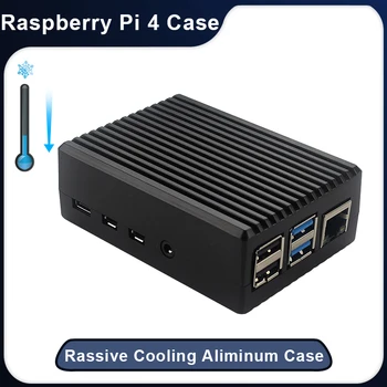 Raspberry Pi 4 Caja de aleación de aluminio Caja protectora de metal Carcasa de enfriamiento pasivo Disipación de calor para Raspberry Pi 4 Modelo B