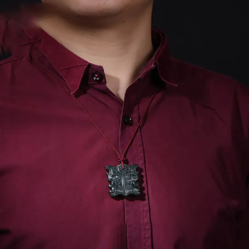 Hand-carved Pendant Bullish Natural Qingyu Exquisite Jade Stone Necklace Accessories Gift High Quality Jewelry