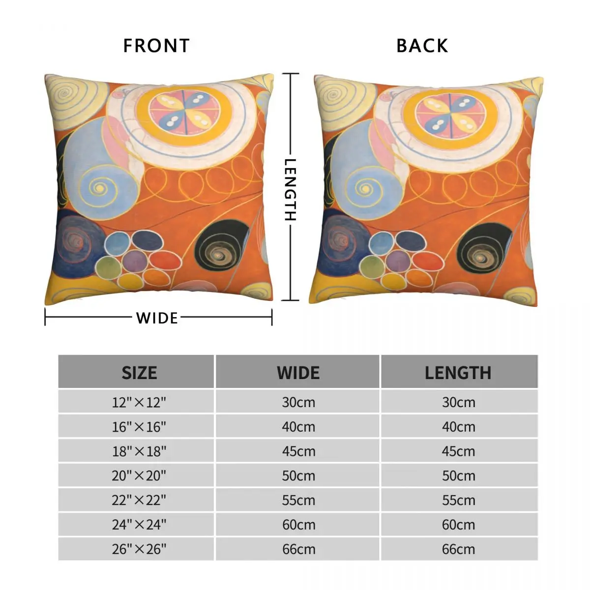 Hilma af Klint The Ten Largest Youth Pillowcase Polyester Linen Velvet Printed Zip Decor Pillow Case Sofa Seater Cushion Cover