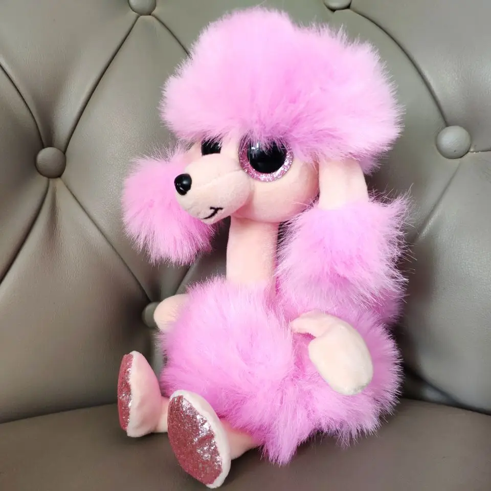 15 CM Ty Beanie Glittering Big Eyes Camilla Pink Poodle Cute Plush Baby Toy Stuffed Dog Doll Birthday Gift for Boys and Girls