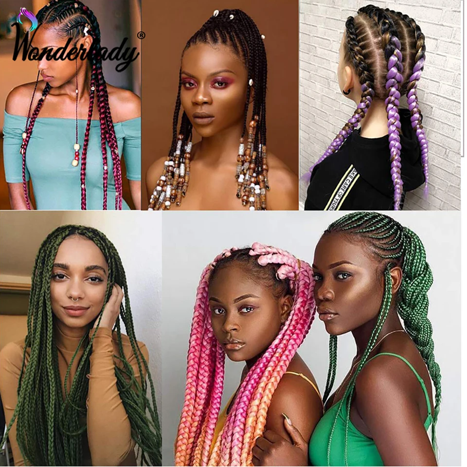 WonderLady Pre Stretched Synthetic Braiding Hair Extensions Yaki Straight Hot Set Jumbo Braids For Senegalese Twist Bundles Bulk