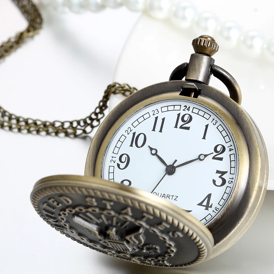 LANCARDO-Reloj de bolsillo de la Marina de los Estados Unidos para hombre y mujer, cronógrafo de estilo Retro, militar, Unisex