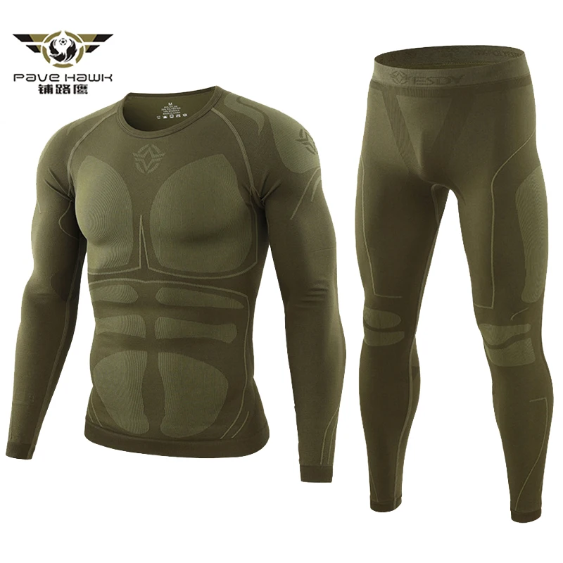 Winter Warm Tight Tactical Thermal Underwear Sets Men\'s Outdoor Function Breathable Training Cycling Thermo Underwear Long Johns