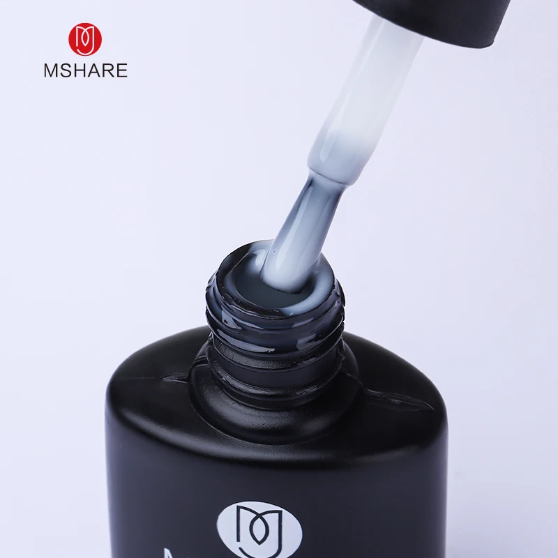 MSHARE-Gel de uñas blanco puro negro, 12g, curado con secador de uñas