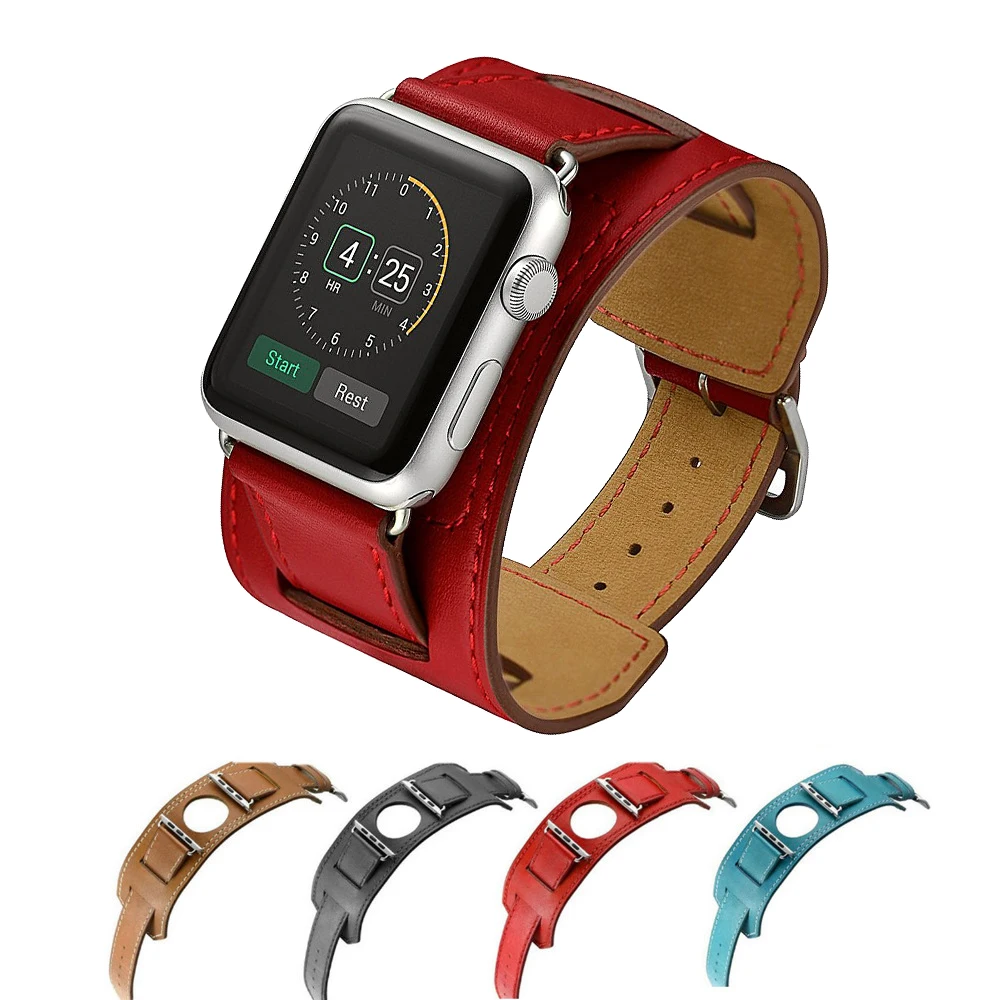 Genuine Leather Strap For Apple Watch Band 44mm 40mm 45mm 41mm 42mm 38mm Accessories Bracelet Correa Iwatch Series 7 6 se 5 4 3