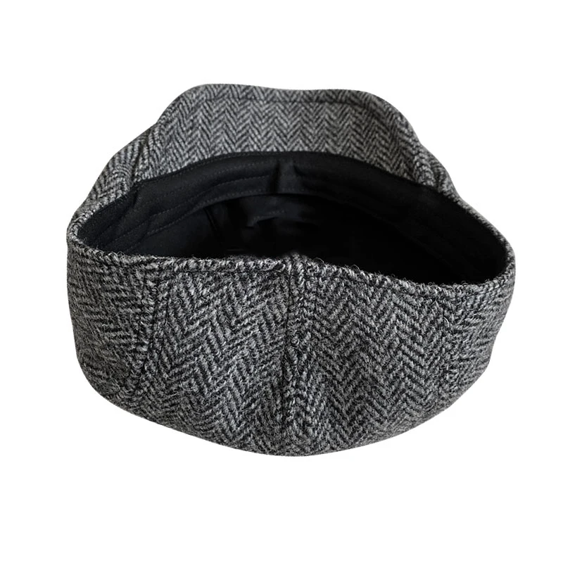 Men\'s Winter High Quality Pure Wool Newsboy Hats Herringbone Octagon Cap Women Gatsby Flat Hat BLM318