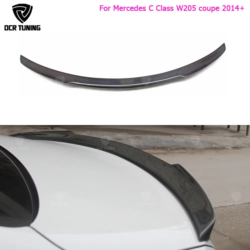 

For Mercedes C Class W205 Spoiler Carbon Fiber Rear Trunk Spoiler wing C200 C250 C300 C180 C350 Coupe 2 Door Car FD Style 2014+