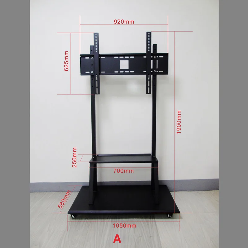 LCD TV mobile stand floor cart stand child teaching touch one machine display stand 50-100 inch