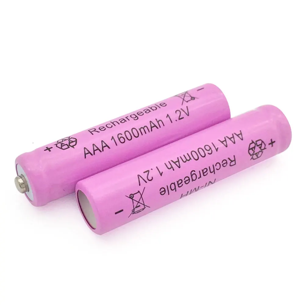 Cheap AJQQ Bateria nimh aaa 1.2v Pink 1600Mah батарейки аккумуляторные aaa For Alarm Clock Toy Mouse аккумулятор ааа