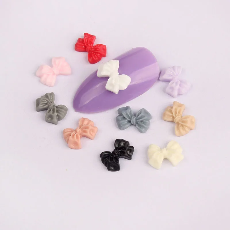 Mini Matte Personality Resin Bow Knot 6x8mm Nail Art Rhinestones Accessori 30Pcs/100Pcs DIY Manicure Art Decoration