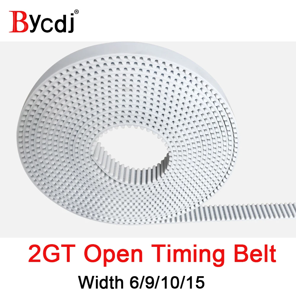 2GT Open synchronous belt S2M/ 2GT-6 width 6/9/10/15mm pitch 2mm polyurethane Steel PU GT2 Timing belt Small backlash 3D printer