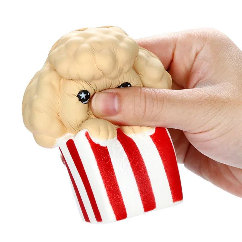 Cute Popcorn Dog Squishies Slow Rising Simulation Scented Soft Squeeze Toy Stress Relief Original Package Funny for Kid Gift Toy