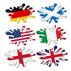 3d Shaded Effect Splat Design with US Germmany Italy Union Jack British England Scotland Flag Scratches Car Sticker PVC Vinyl
