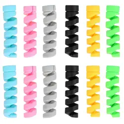 10Pcs Cable Protector Spiral Design Soft Silicone Universal Charger Cable Saver Phone Accessories for Charging Line