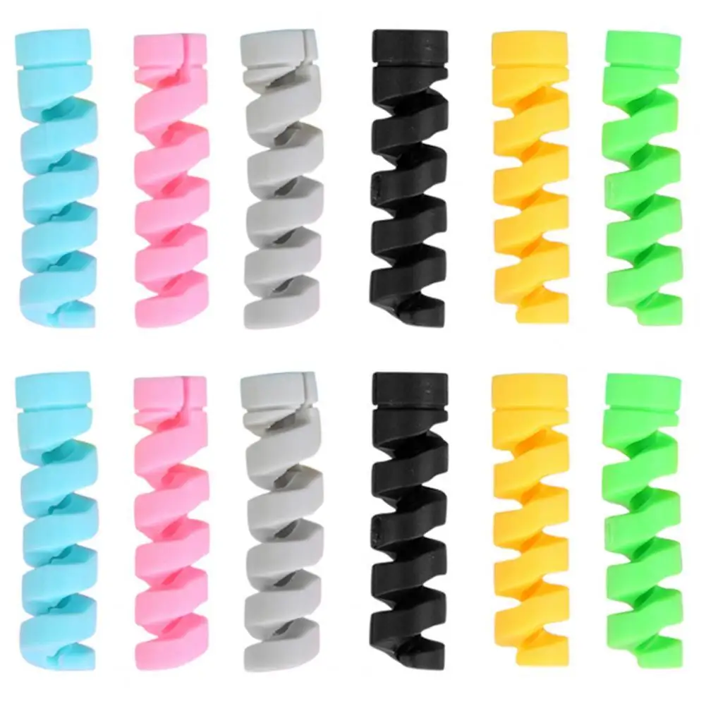 10Pcs Cable Protector Spiral Design Soft Silicone Universal Charger Cable Saver Phone Accessories for Charging Line