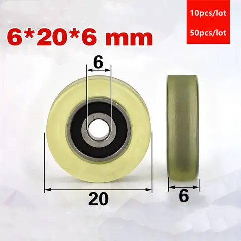 10pcs/50pcs 6*20*6mm PU roller 696 696RS low noise wheel friction pulley bearing 6x20x6
