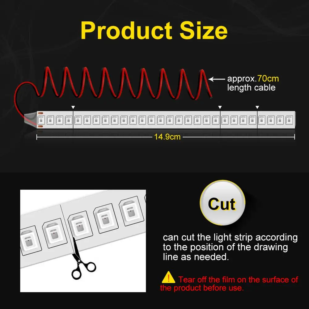1pcs Car Mirror Lights Universal Auto Mirror Light Car Turn Signal  Streamer Strip Flowing Turn Signal Lamp