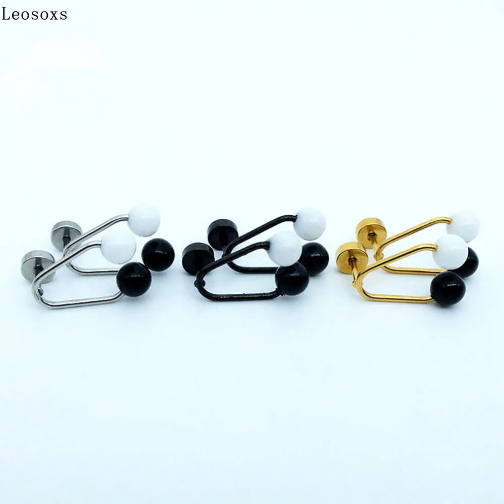 Leosoxs 1 Pcs Korean Version of Creative Earrings Female Acrylic Ball Earrings Anti-allergic Plating Stainless Steel Earrings