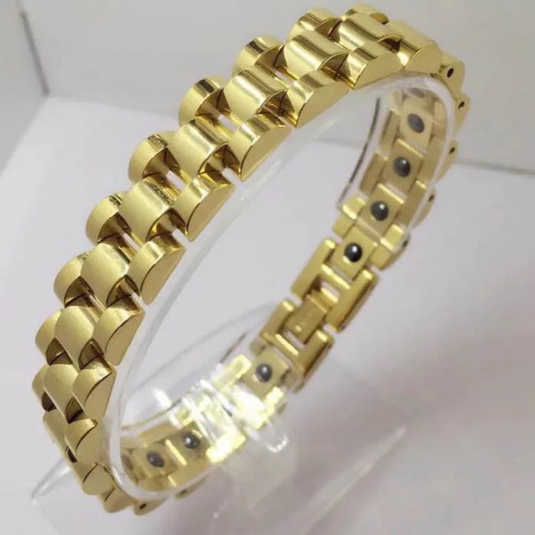 Gold Silver Color Tungsten Carbide Bracelets Cool Steel Energy Balance Health Care Biker Bracelets for Men Women Lover Jewelry