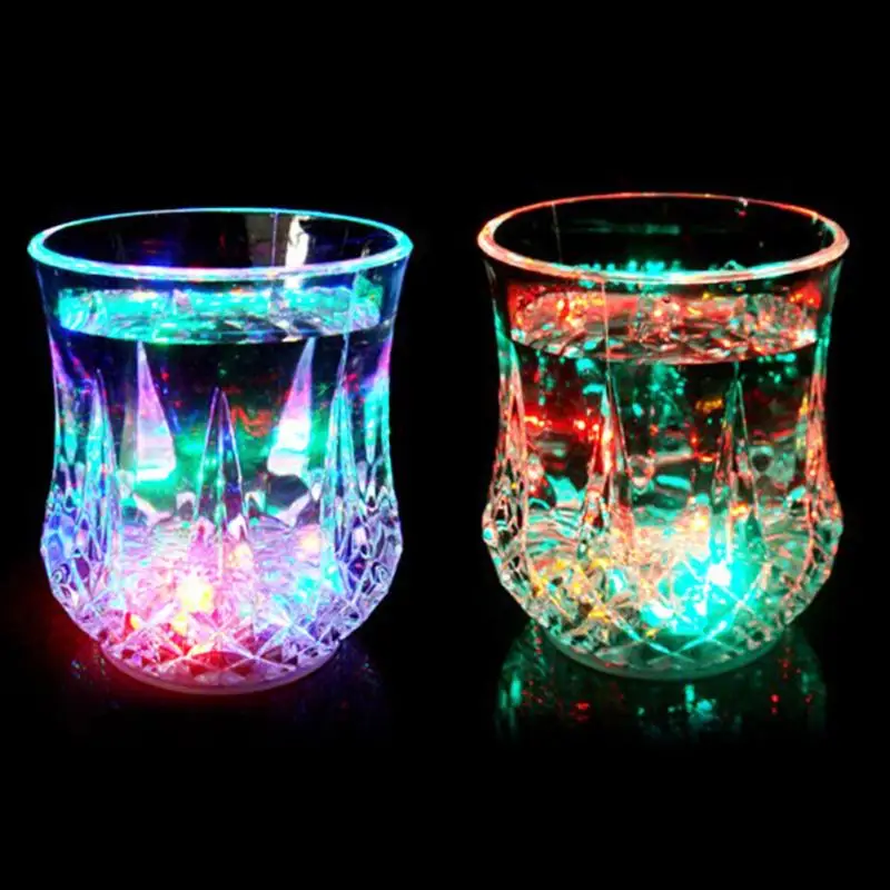 Colorful LED Glowing Wine Whisky Cup Flash Light Glass Mug Bar Party Beverage Night Drink Cup