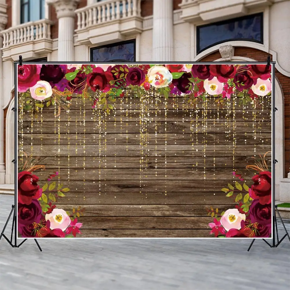 Yeele ко Дню Святого Валентина фон для фотографирования свадеб доска с цветочным рисунком с блестками фотосессии на день рождения декоративный фон для фотосъемки в фотостудии