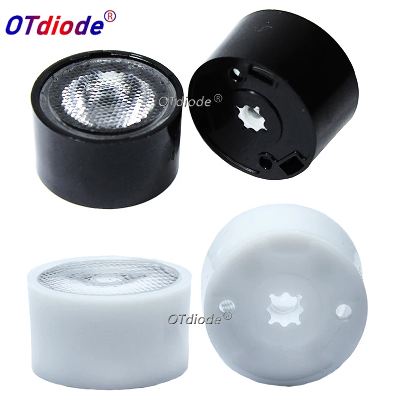 10PCS 21.6mm XPPE XPE2 XPG2 XPL XTE 3535 3030 LED Lens 90 Degree Cone Black White Holder For  Samsung High Power LED