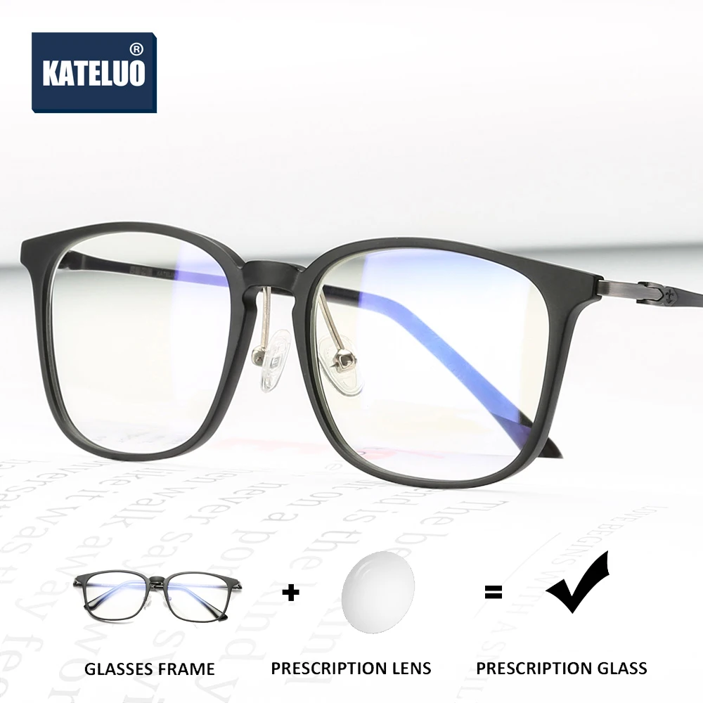 

KATELUO Alloy Photochromic Prescription Glasses Optical Eyeglasses Frame Myopia Eyeglasses Glasses Frame For Men Women 9932