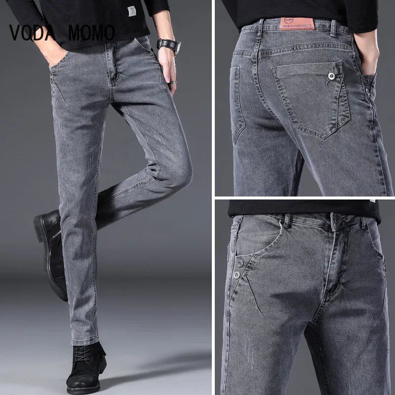 

Men Jeans Slim Fit Skinny Denim Jeans Designer Elastic Straight Jeans Stretch Trousers Jeans Yong Men jean men pants plus Velvet