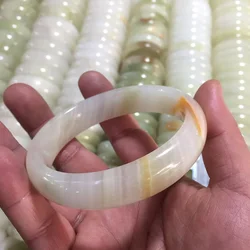 Natural Green Afghanistan Stone Bracelet Real Ice Silk Jades Bangle Bracelet Pretty Women's Jades Jewelry Hand-Carved Bracelet