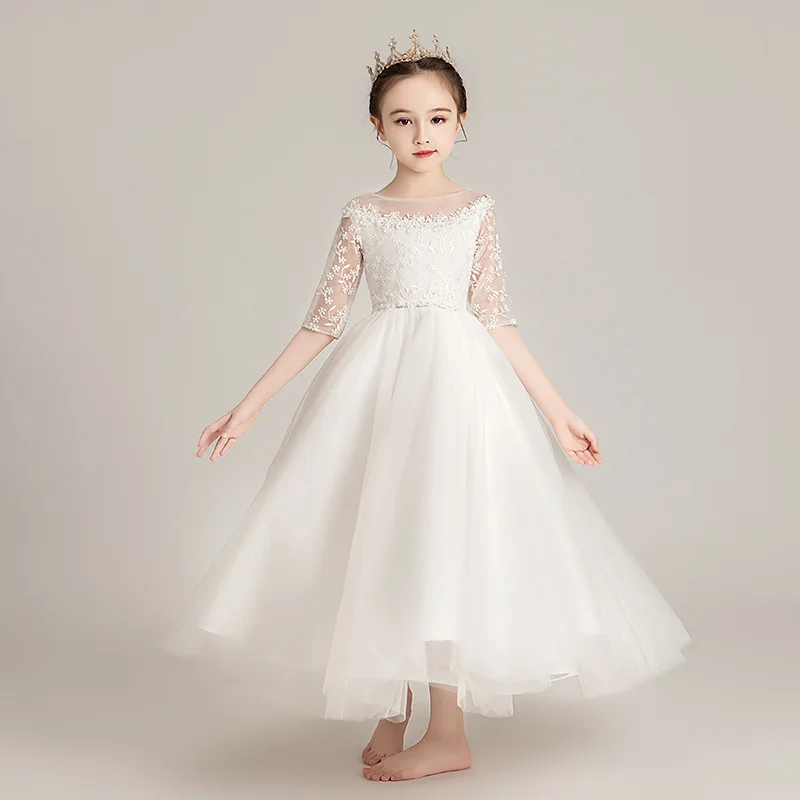 Beauty-Emily Lovely Flower Girl Dress Wedding Party Children Prom Gowns Catwalk Stage Gowns 2020 Cute Girl Dress Princess Skirt