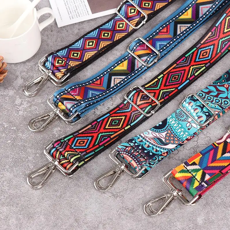 138cm Bag Handle Bag Strap For Women DIY Shoulder Rainbow Handbag Accessories Cross Body Messenger Nylon Belts Bag Straps