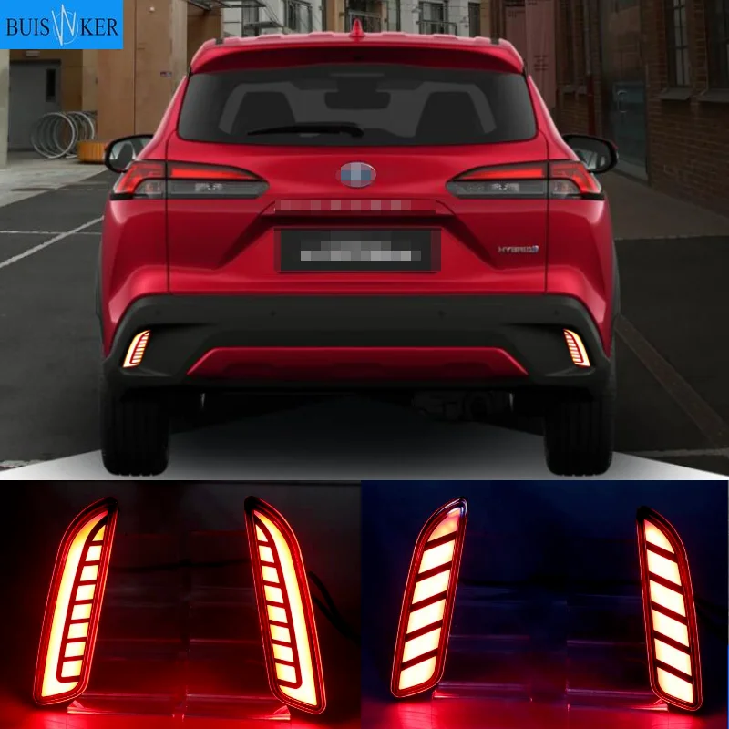 

Задсветильник фонарь для автомобильного бампера corolla cross tail light 2021 ~ 2022y, задний стоп-сигнал заднего хода, светодиодные автомобильные аксессуары, задний фонарь corolla, противотуманный фонарь