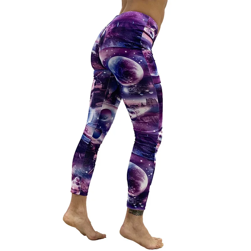 Qickitout-leggings elásticos para mujer, pantalones de LICRA 12% con estampado Digital de dibujos animados de Dios, caballo, Calavera, Estrella