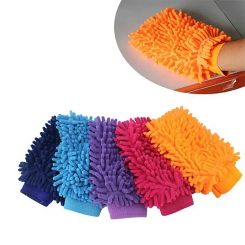 Ultrafine Fiber Chenille Anthozoan Car Wash Glove Microfiber Auto Motorcycle Washer Care Cleaner Gloves Cleaning Brush Supplies