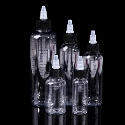 1Pcs 30/60/100/120/250ML Plastic tube Liquid Capacity Dropper Bottles Twist Top Cap Tattoo Pigment Ink Containers