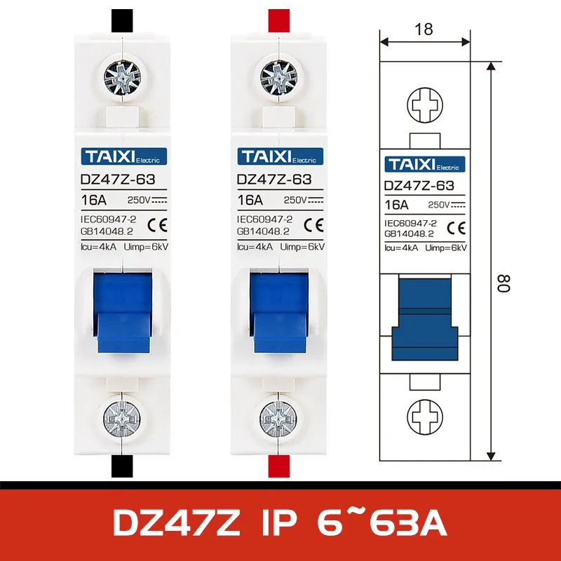 Interruttore magnetotermico DC 16A 25A 32A 40A 63A 125Amp 500V 1P 2P interruttore di scollegamento MCB per pannello batteria solare sistema fotovoltaico