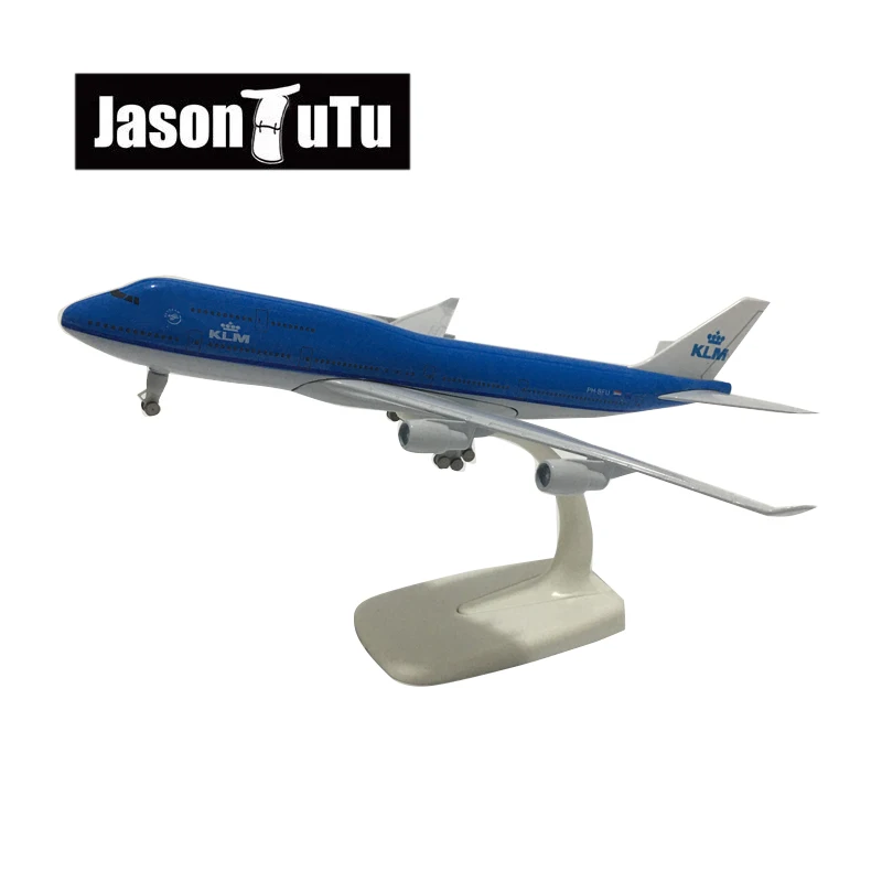 

JASON TUTU 20cm KLM Boeing 747 Airplane Model Plane Model Aircraft Model Diecast Metal 1/300 Scale Planes Factory Drop shipping