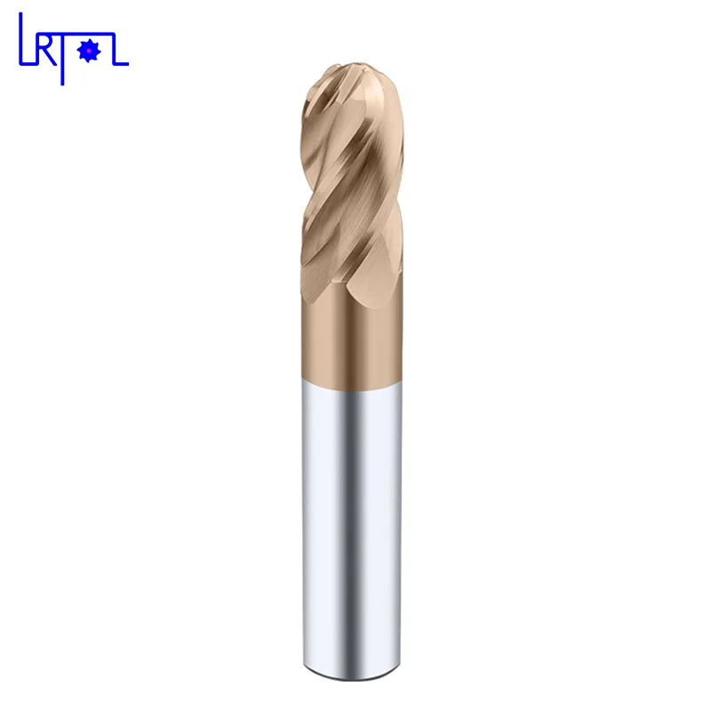 

HRC55 4 flutes longer R2,3,4,5,6,7,8,9,10*75,100,120,150mm tungsten carbide ball nose end mill CNC machine milling cutter